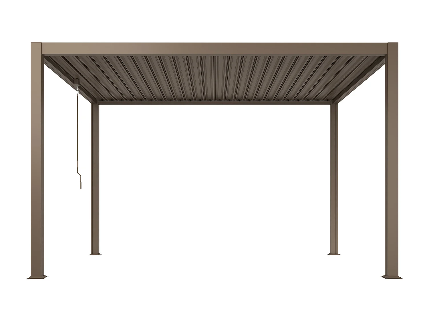 Pergola bioclimatique autoportante  en aluminium avec lames orientables -  12 m² - taupe - AMALFI
