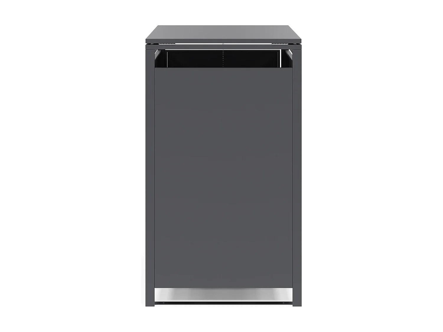 Osłona na śmietnik ze stali ocynkowanej w kolorze antracytowym - 0,6 mm - 1 kosz 240L - S68 x G80 x W116 cm - LOKAFA