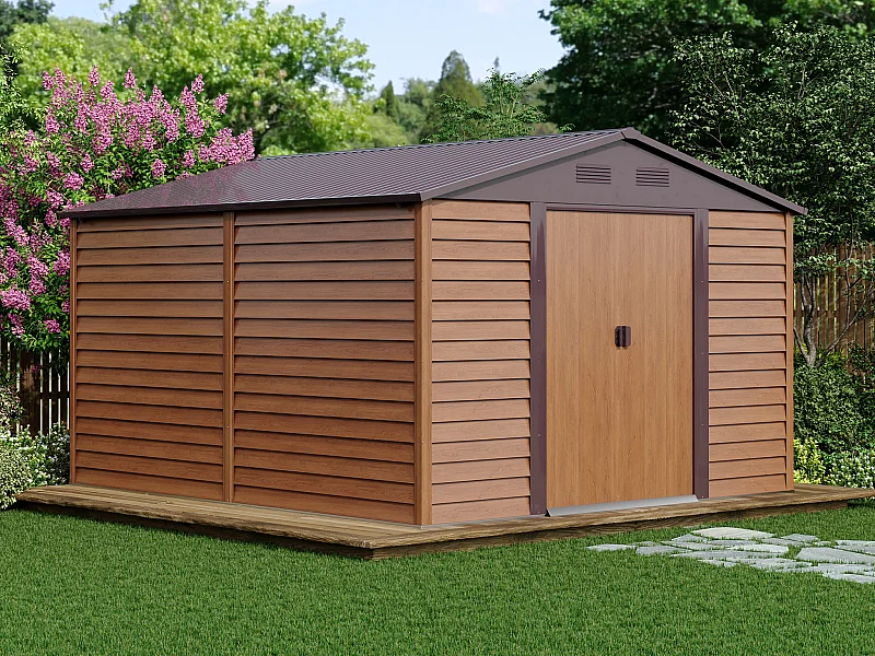 Abri de jardin métal en acier galvanisé effet bois - 11,75 m² - ARSEGO