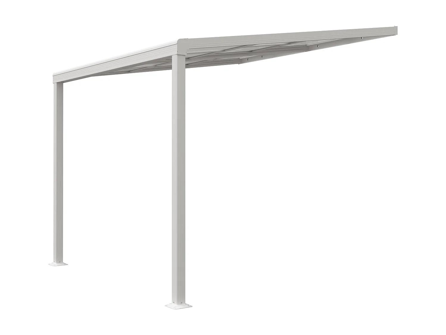 Pergola adossée en aluminium avec toit coulissant - 9 m² - blanc - IZEDA