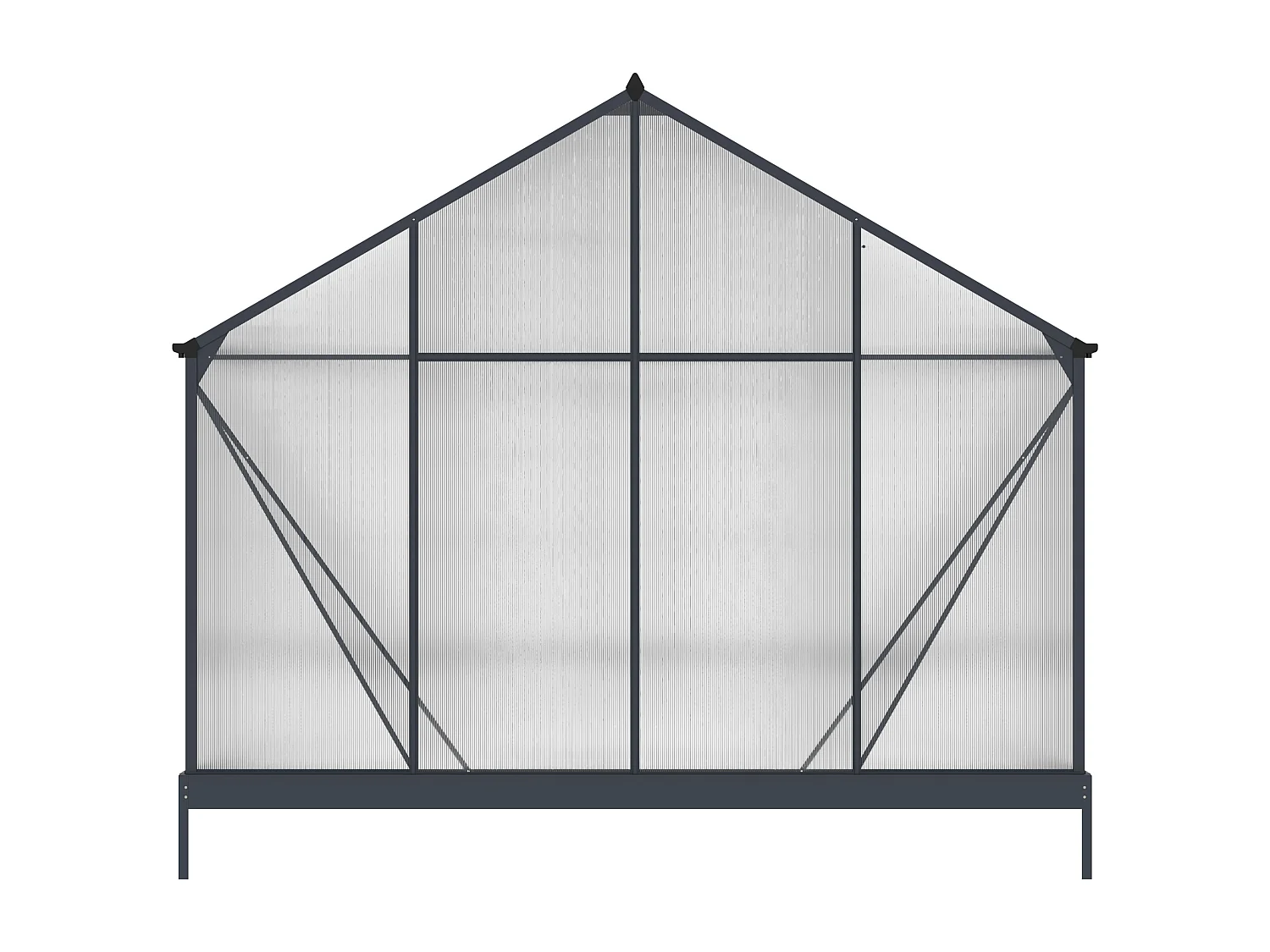 Serre de Jardin en polycarbonate de 16,9 m² avec embase - Anthracite -  IXORA
