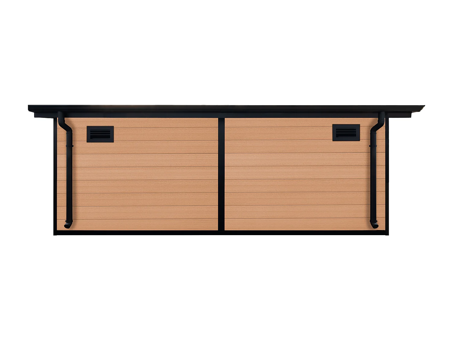 Abri de jardin en bois composite 28 mm - parois réversibles - gris anthracite ou naturel foncé - 17,25 m² - HAZELTON