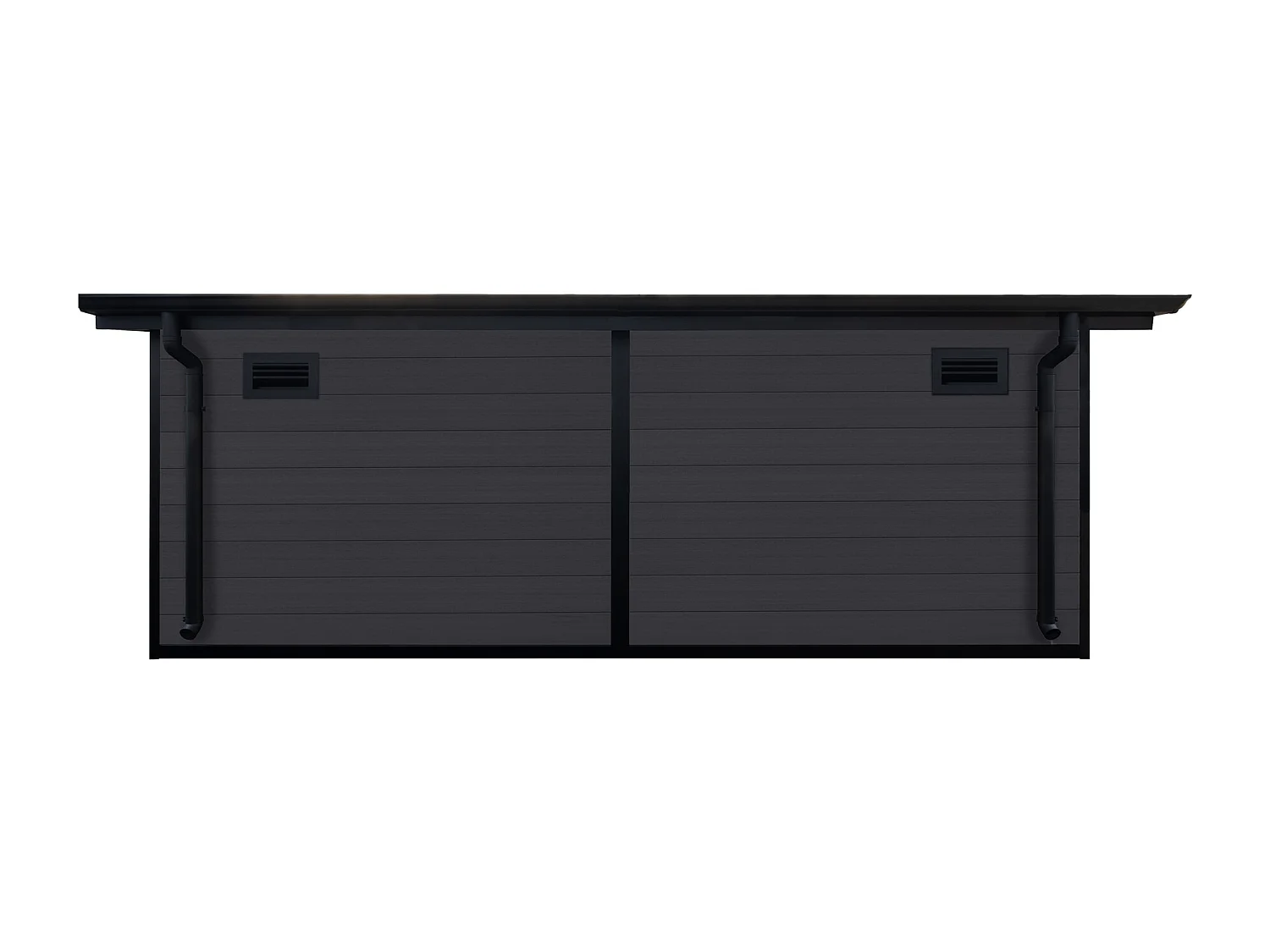 Tuinhuis van composiethout 28 mm - omkeerbare wanden - antracietgrijs of donker naturel - 17,25 m² - HAZELTON