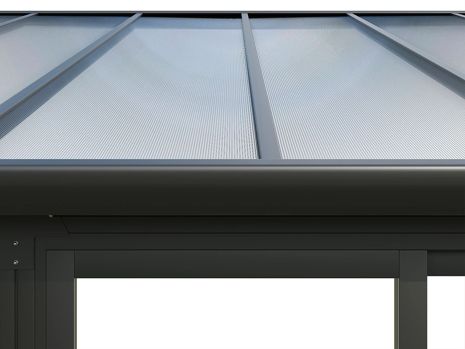 Véranda en aluminium et polycarbonate avec protection UV - 20,9 m² - anthracite - MATHILDA