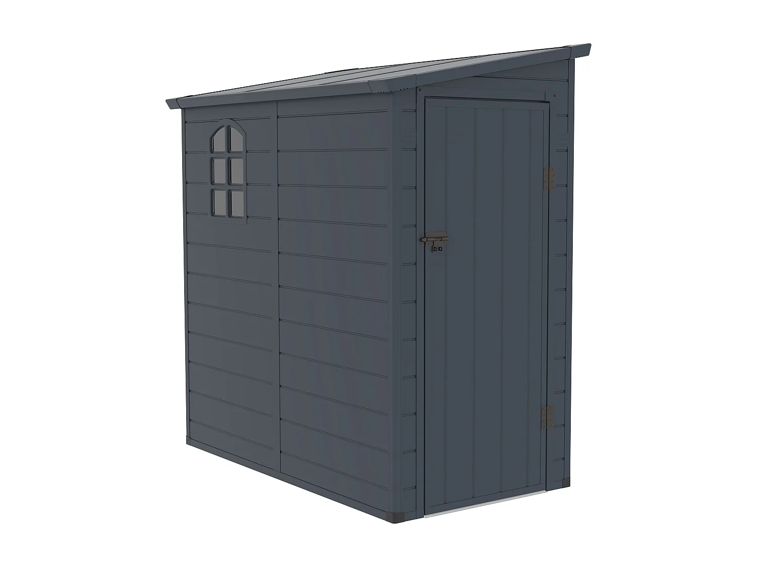 Abri de jardin en résine adossé gris anthracite 2,09 m² ALBERTO