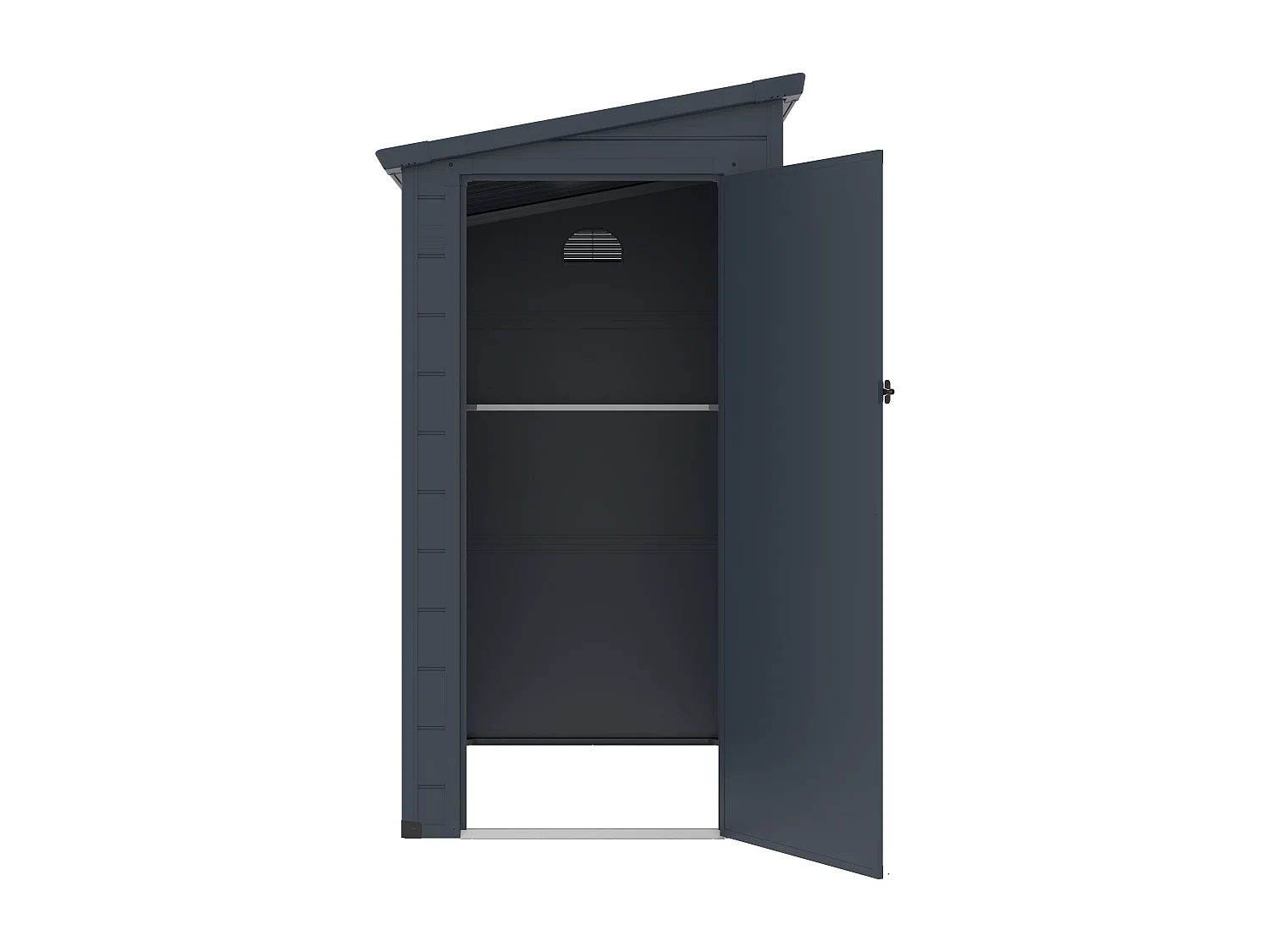 Abri de jardin en résine adossé gris anthracite 2,09 m² ALBERTO