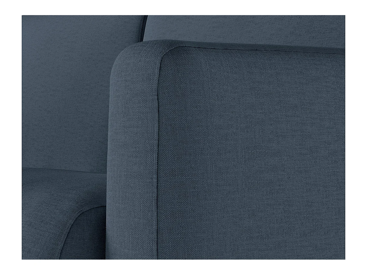Canapé d'angle convertible express 4 places en tissu bleu nuit AGATHE