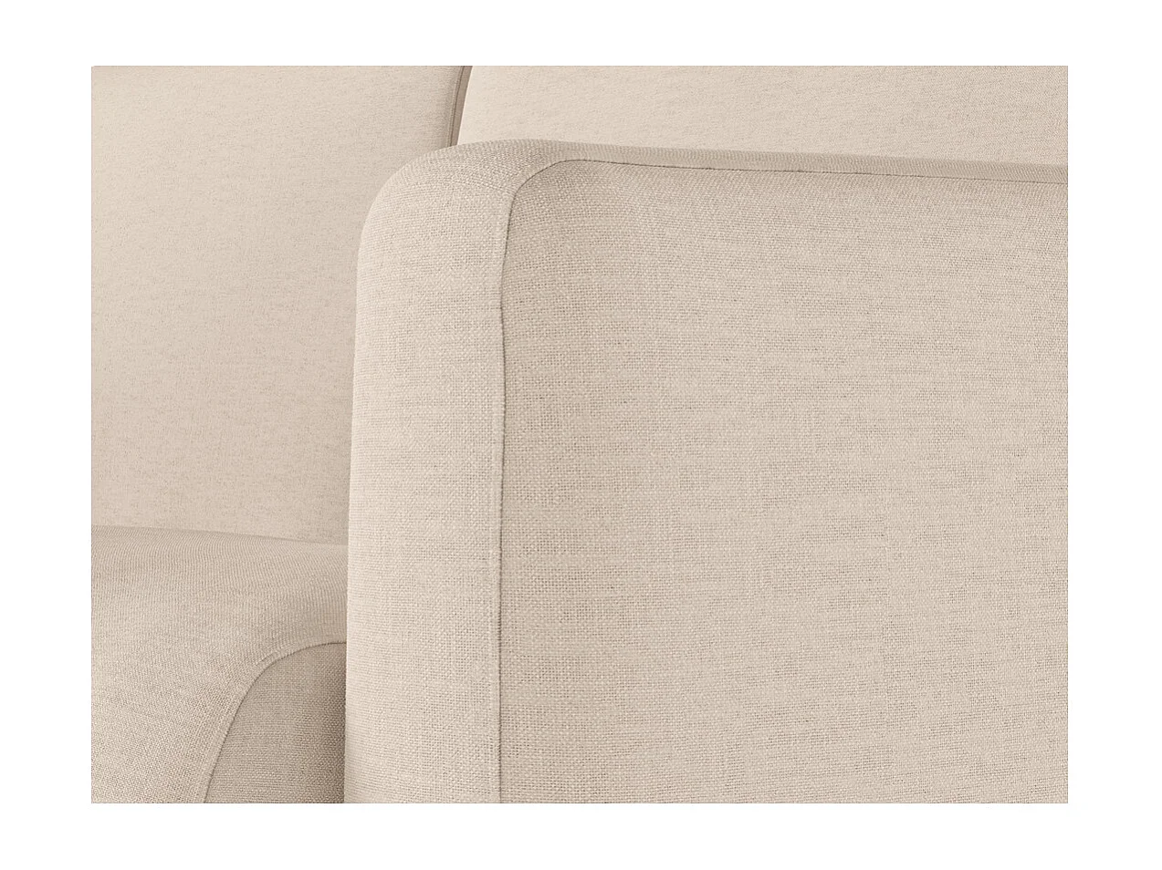 Canapé d'angle convertible express 4 places en tissu beige AGATHE
