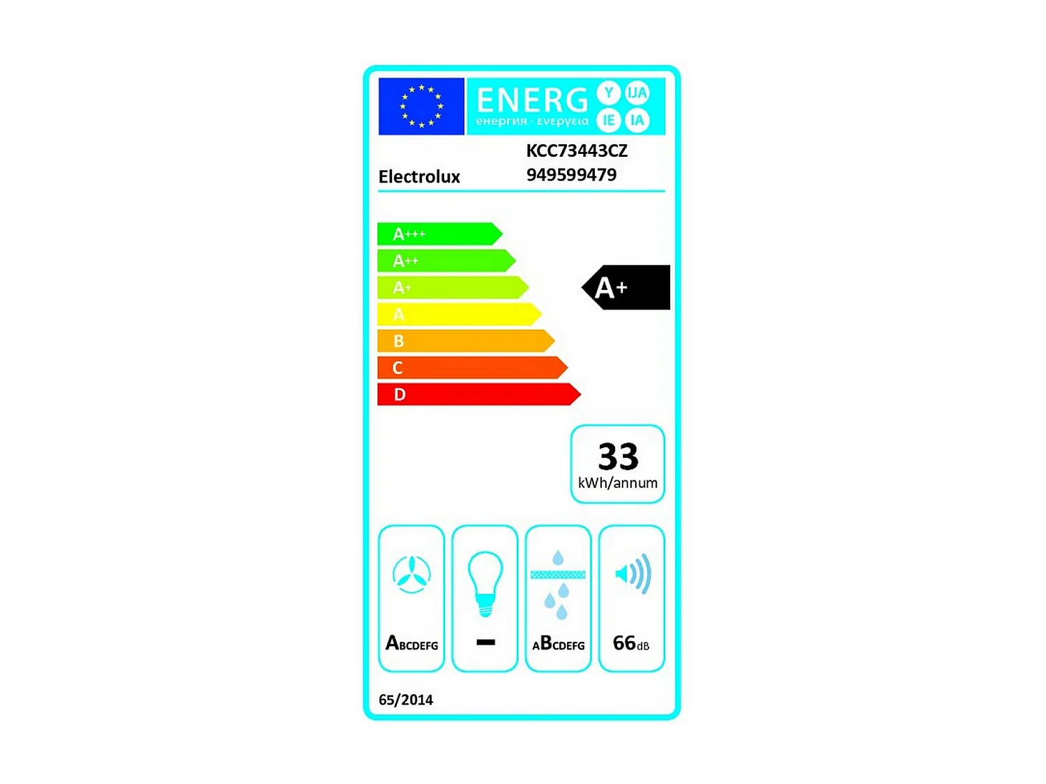 Electrolux Table de cuisson aspirante induction 70cm 4feux 7350kw noir - KCC73443CZ