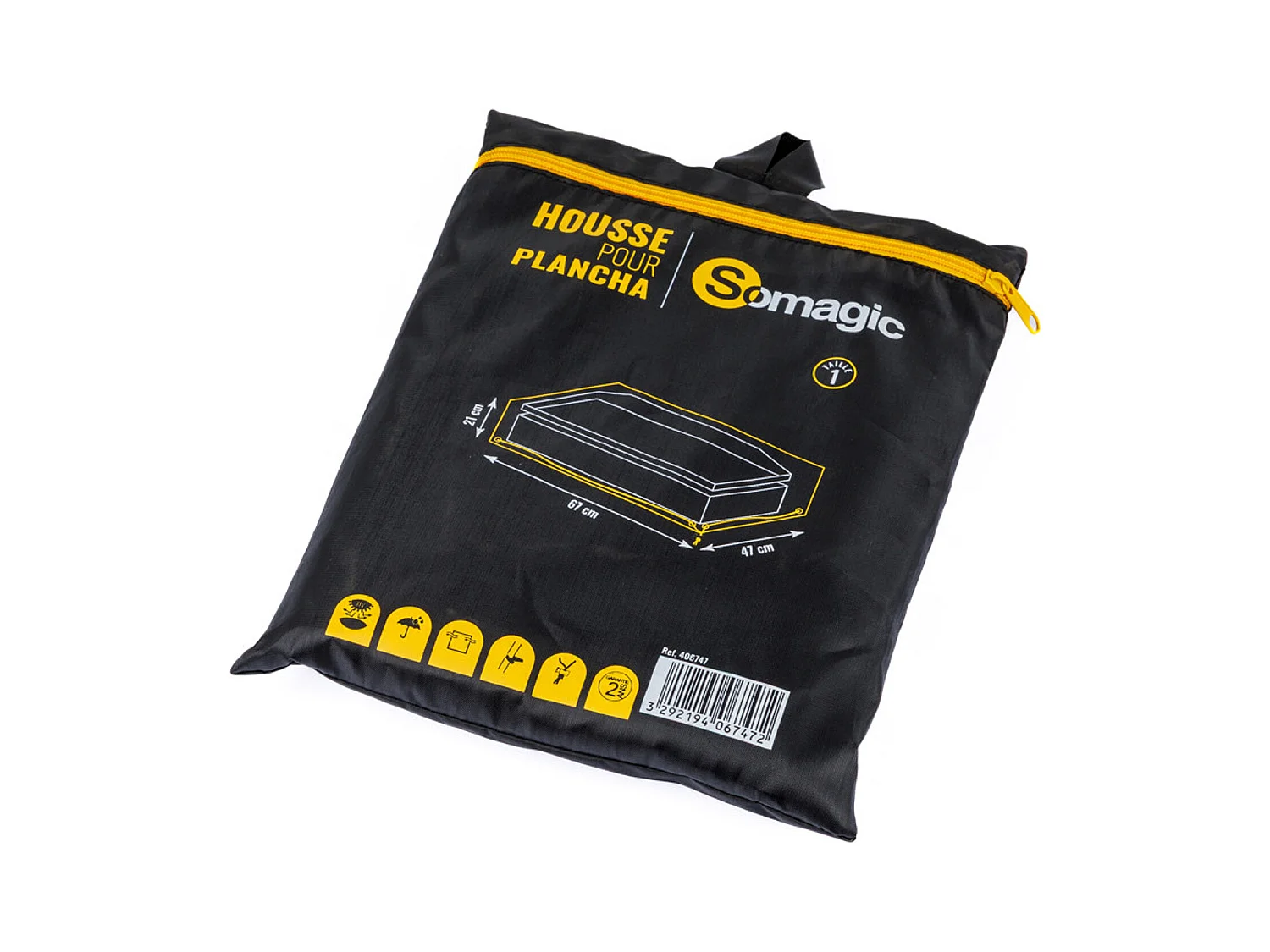 Afdekking L 67 B 47 x H 21 cm voor bakplaat