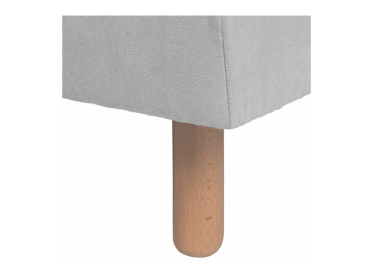 Pack sommier tapissier avec matelas 140x190 cm bois massif gris HABBY