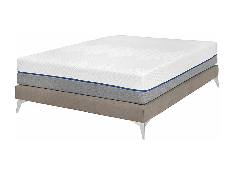 Pack sommier tapissier avec matelas 140x190 cm bois massif lin HOCÉA