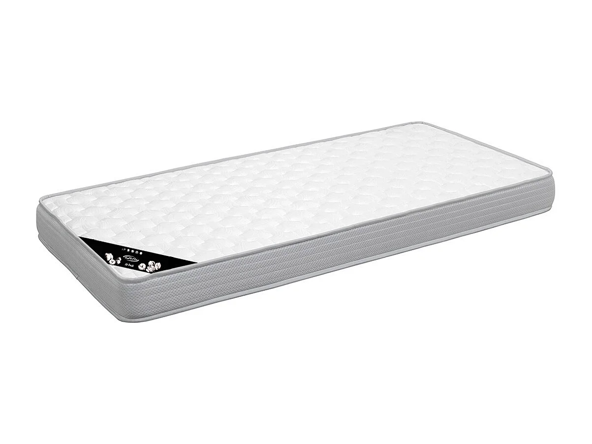 Pack sommier tapissier avec matelas 80x200 cm bois massif lin HABBY