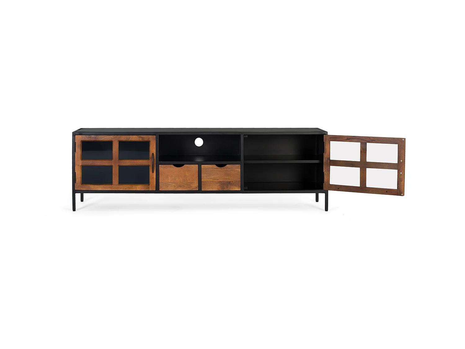 Mueble TV de Madera de Mango 180 Cm Estilo Industrial-56x180x40