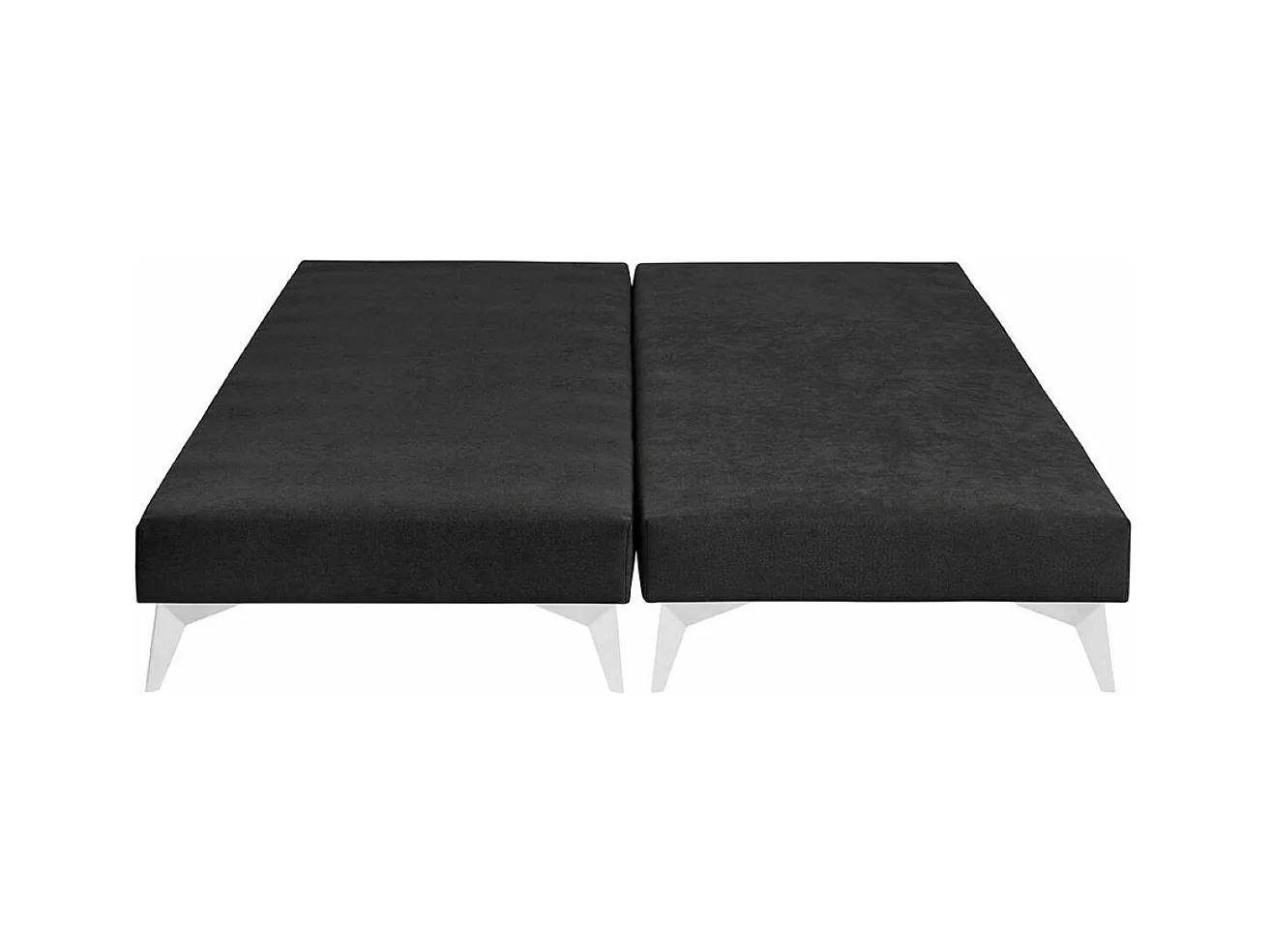 Lot de 2 sommiers tapissiers 70x190 cm bois massif noir HOCÉA