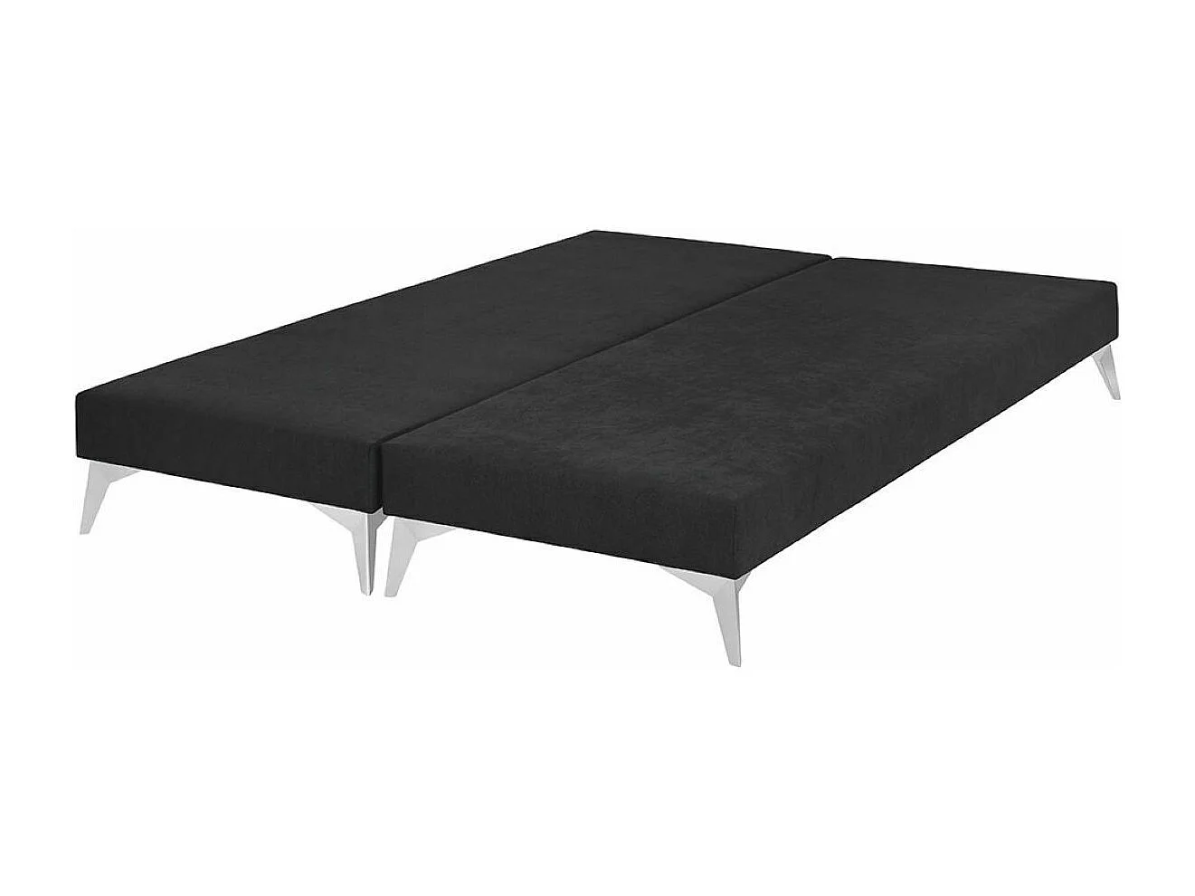 Lot de 2 sommiers tapissiers 70x190 cm bois massif noir HOCÉA