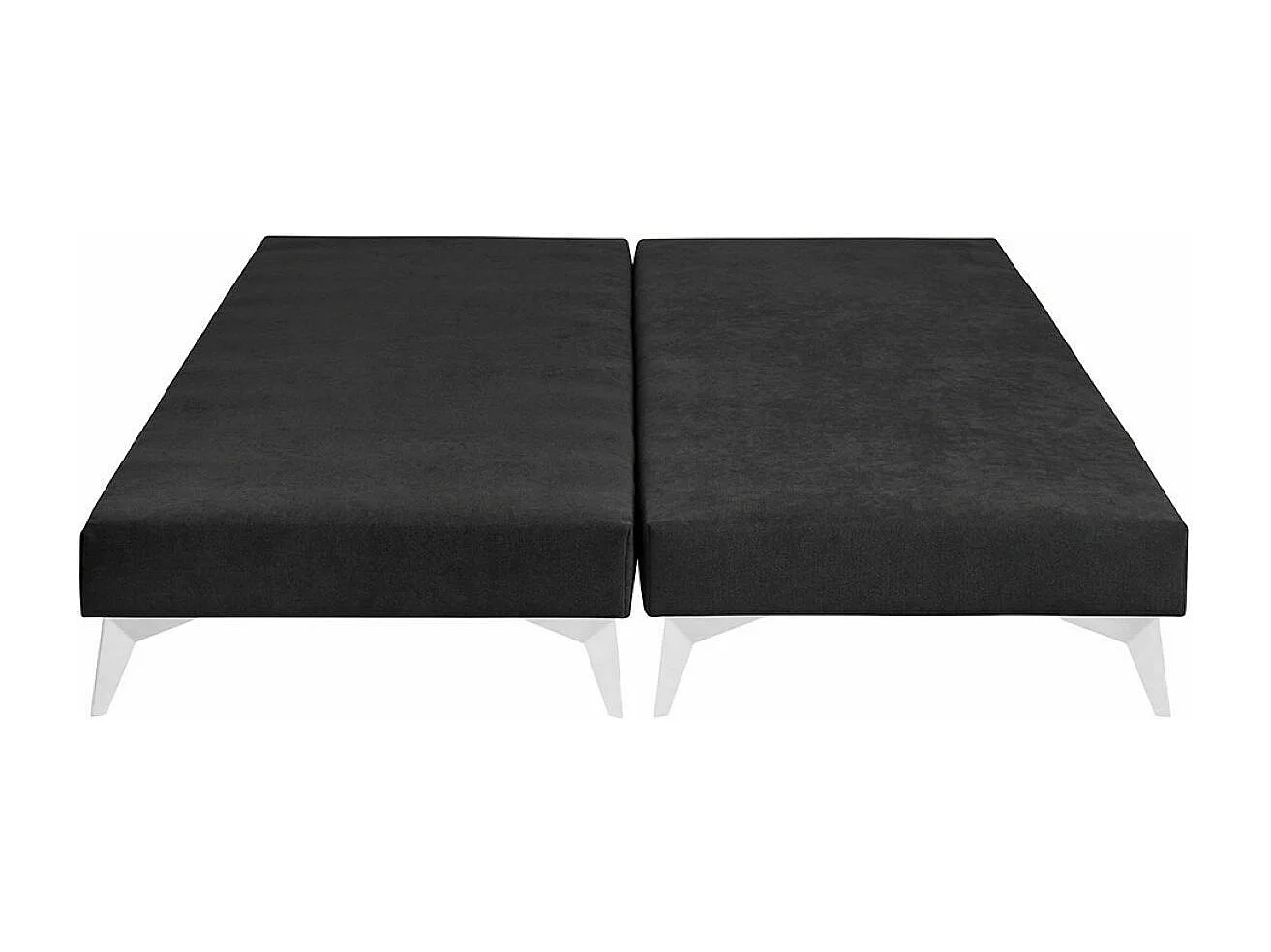 Lot de 2 sommiers tapissiers 70x190 cm bois massif noir HOCÉA