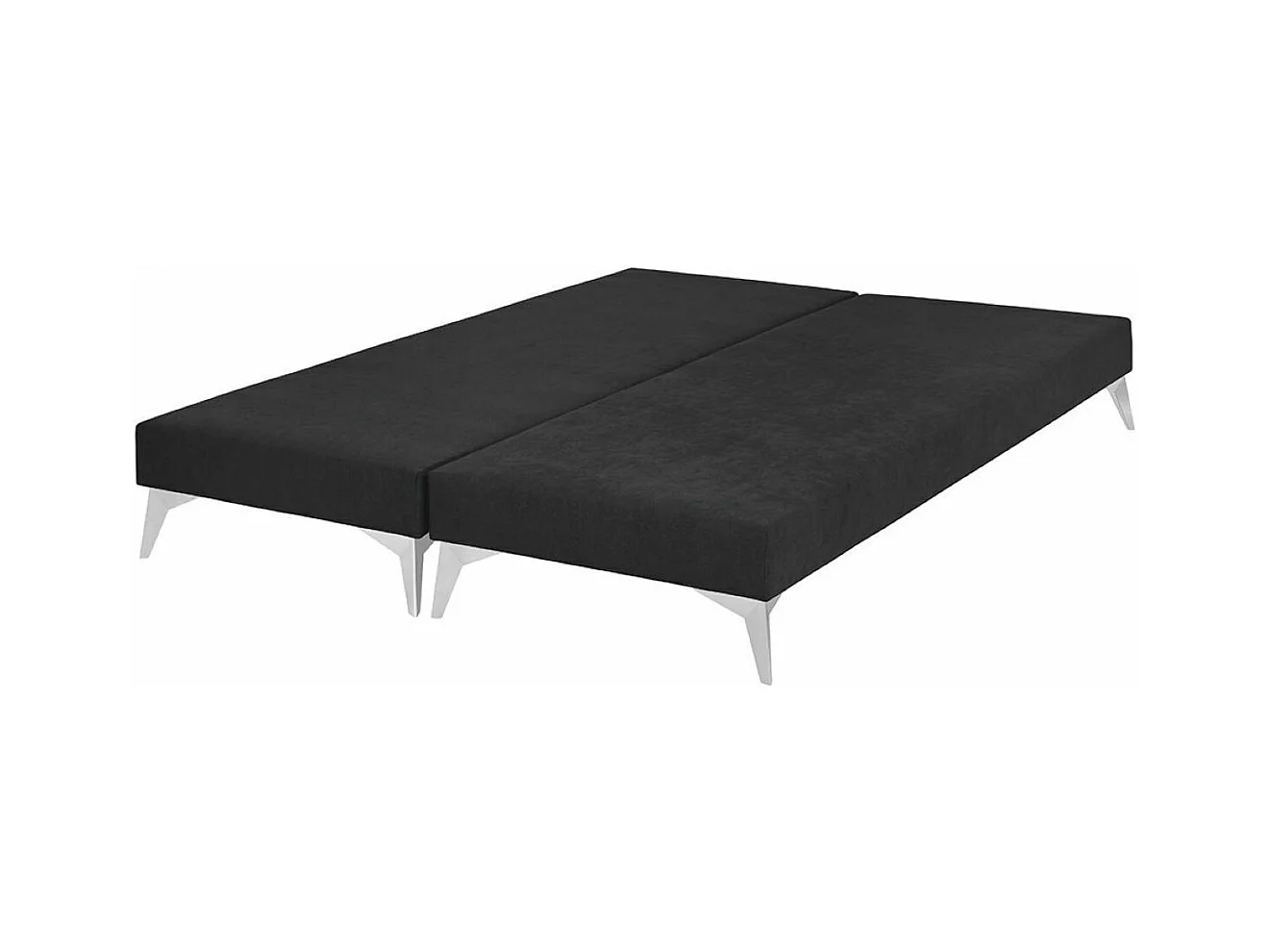 Lot de 2 sommiers tapissiers 80x200 cm bois massif noir HOCÉA