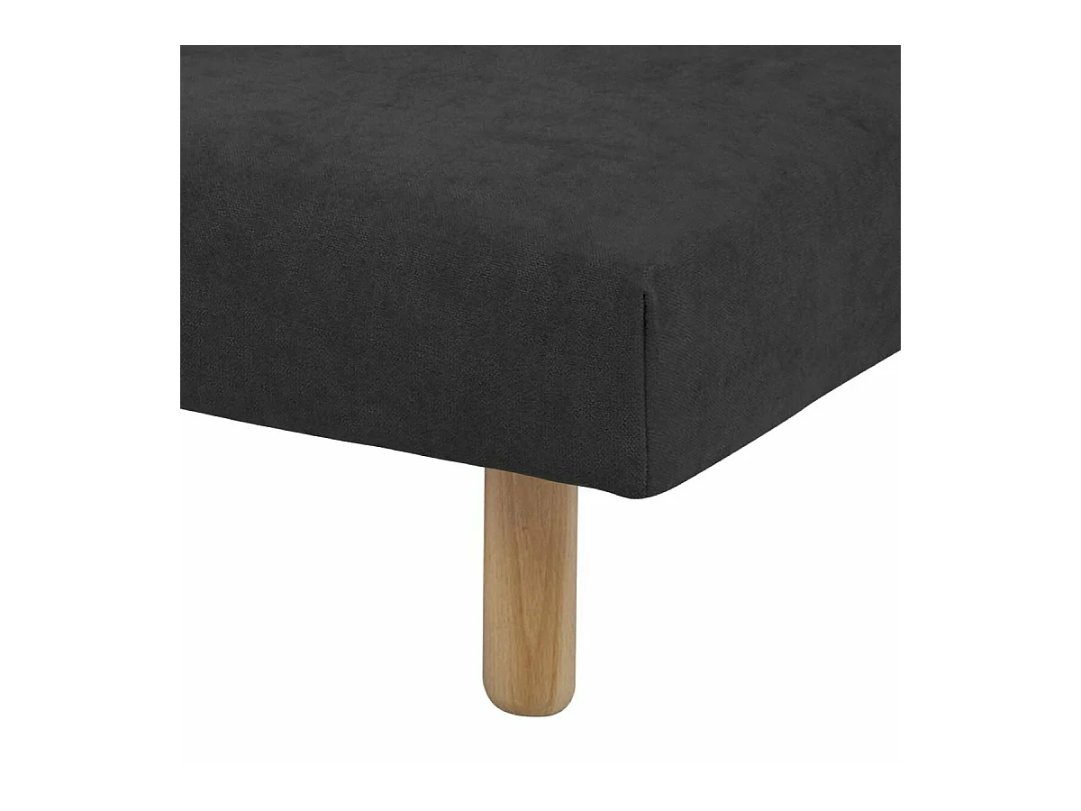 Sommier tapissier 70x190 cm bois massif noir HABBY
