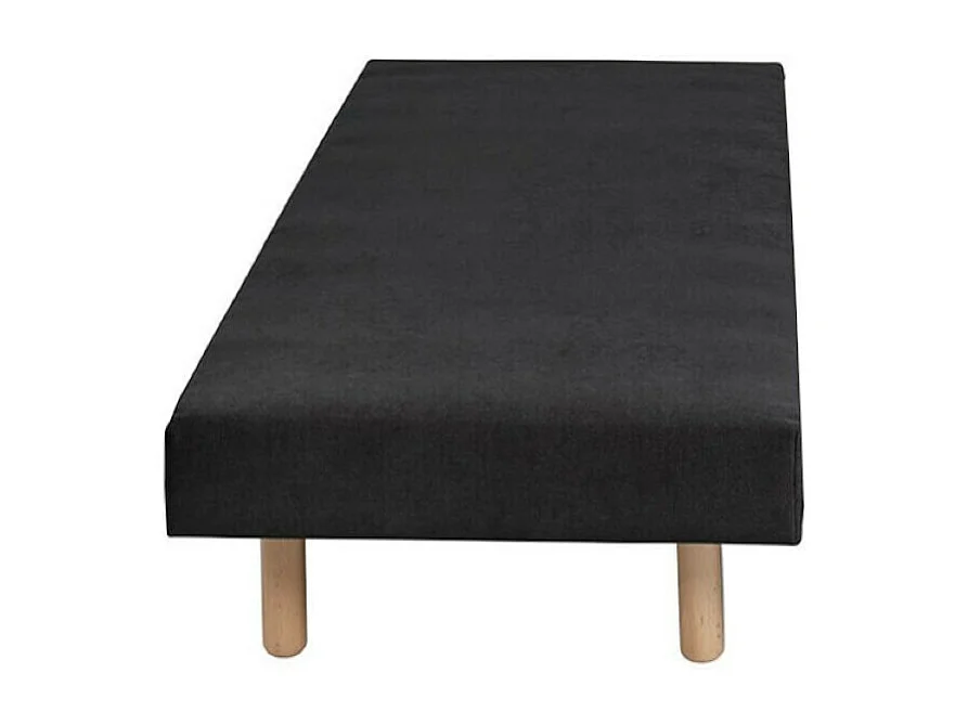 Sommier tapissier 70x190 cm bois massif noir HABBY