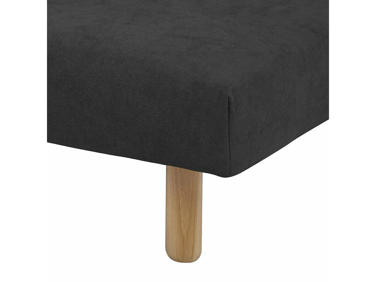 Sommier tapissier 70x190 cm bois massif noir HABBY