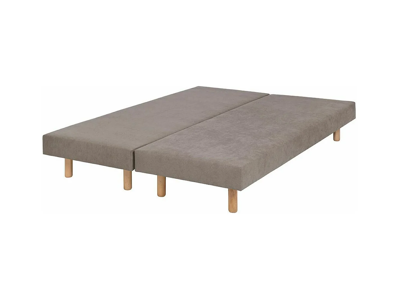 Lot de 2 sommiers tapissiers 80x200 cm bois massif lin HABBY