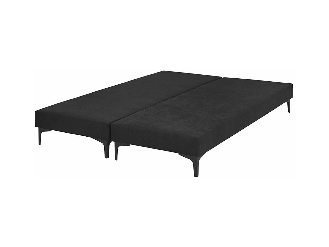 Lot de 2 sommiers tapissiers 80x200 cm bois massif noir HILIANA