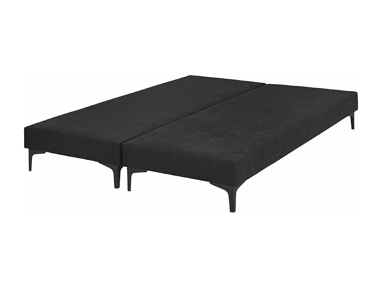 Lot de 2 sommiers tapissiers 80x200 cm bois massif noir HILIANA