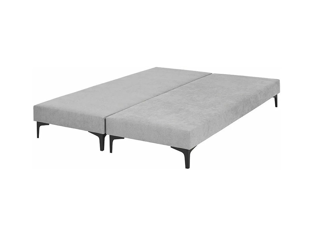 Lot de 2 sommiers tapissiers 80x200 cm bois massif gris HILIANA
