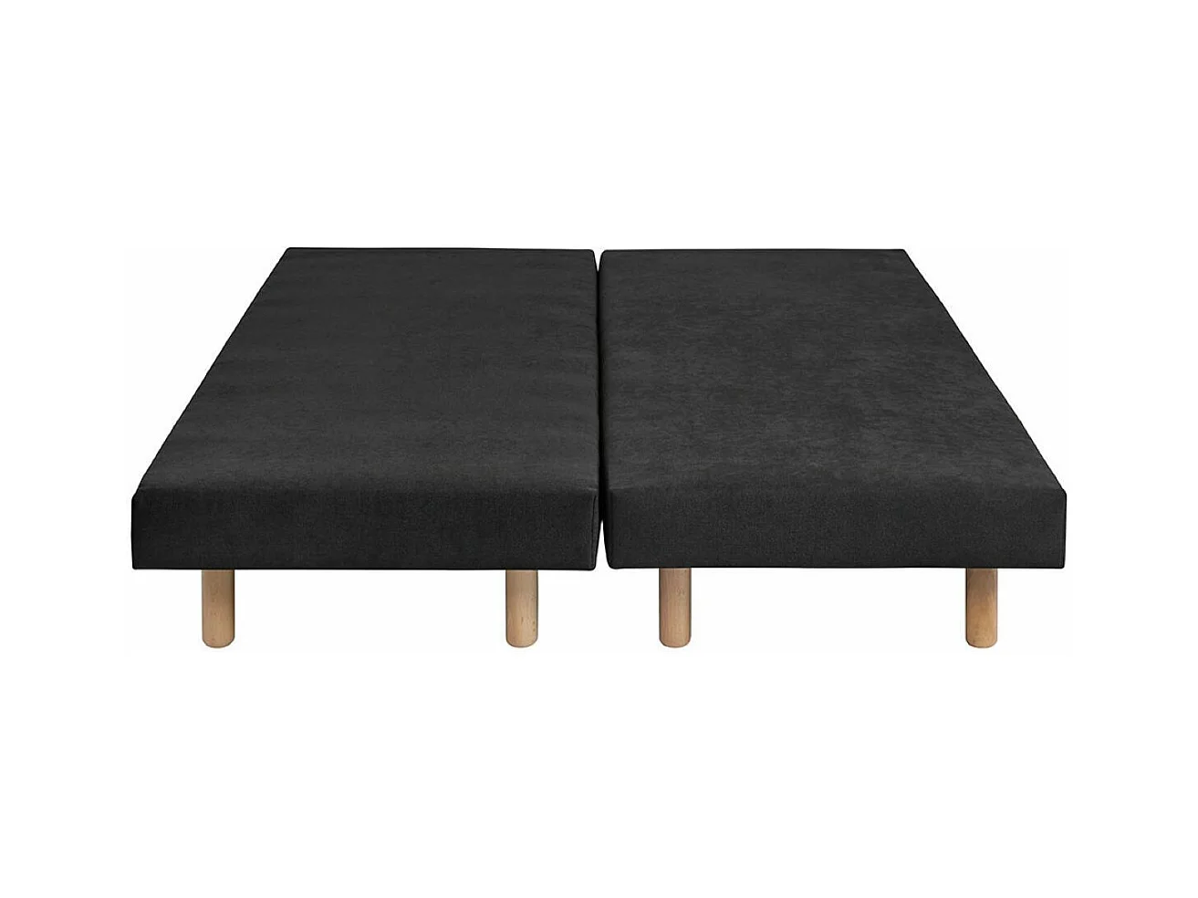 Lot de 2 sommiers tapissiers 70x190 cm bois massif noir HABBY