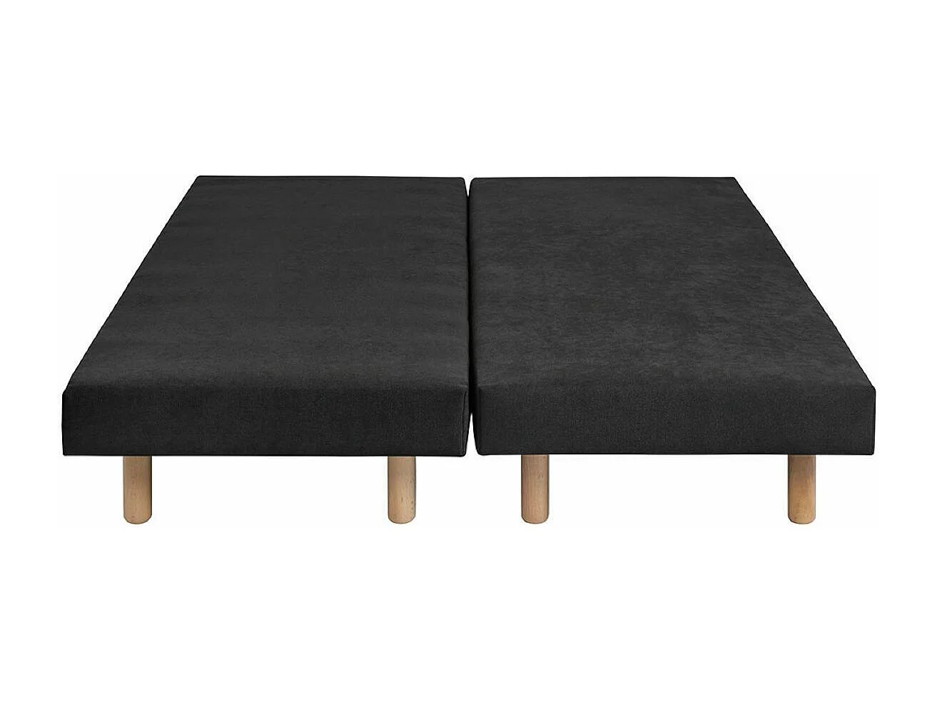 Lot de 2 sommiers tapissiers 70x190 cm bois massif noir HABBY