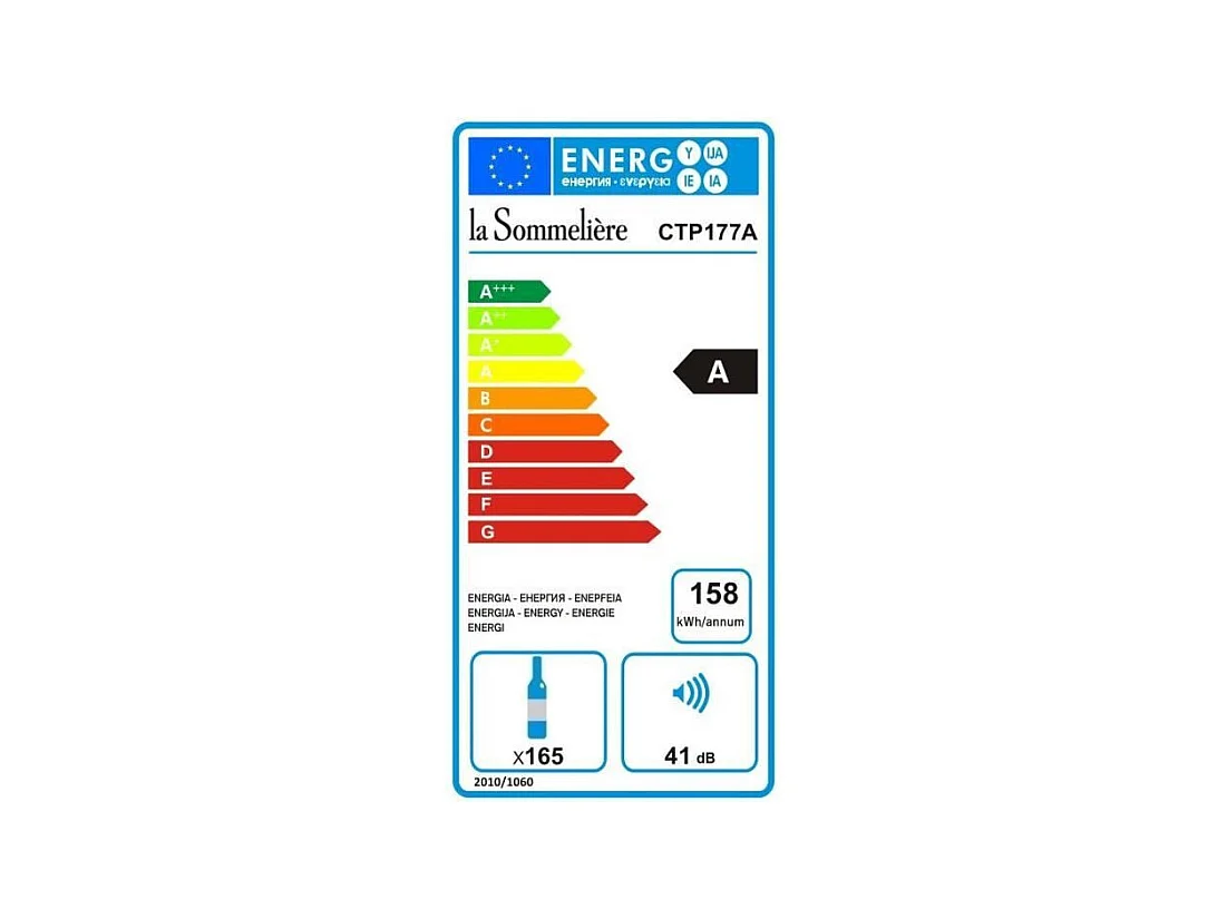 Cave de vieillissement 165 Btls LA SOMMELIERE 59.5cm A, LASCTP177A