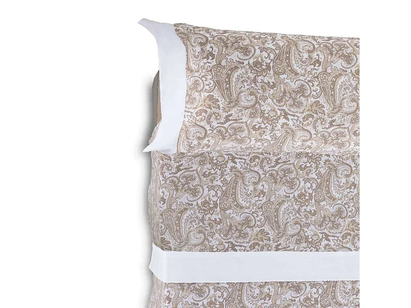 Juego de Sábanas  Atenea Beig / Blanco - Nalui