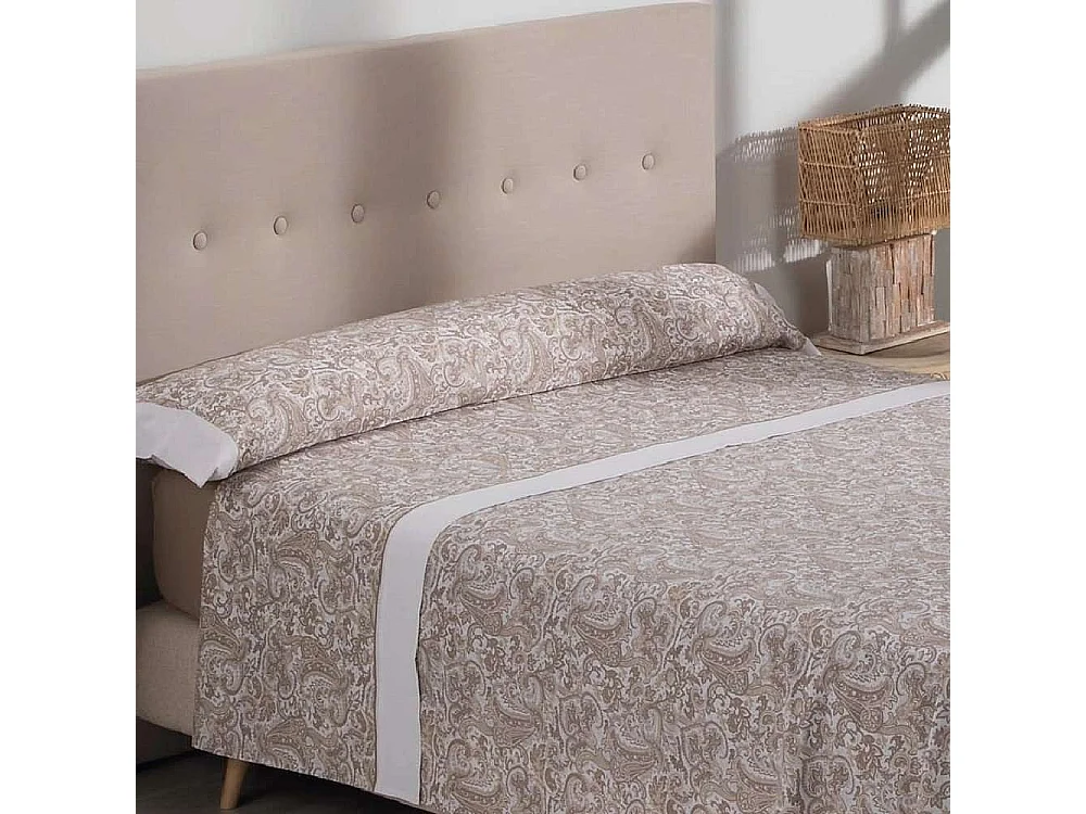 Juego de Sábanas  Atenea Beig / Blanco - Nalui