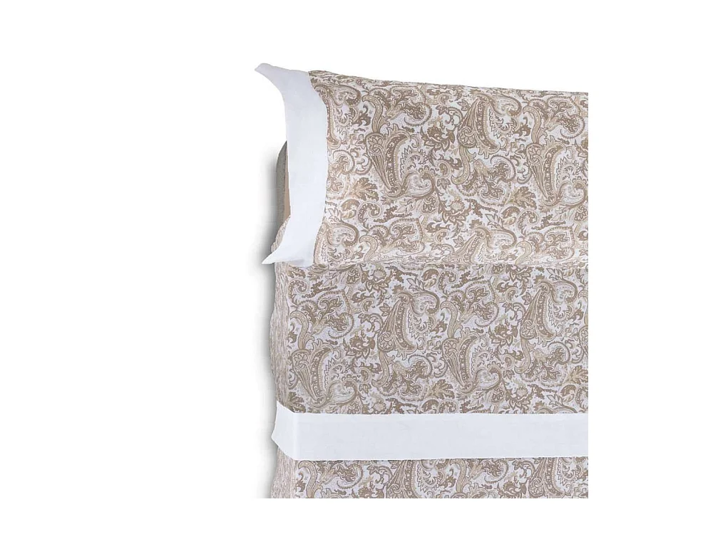 Juego de Sábanas  Atenea Beig / Blanco - Nalui