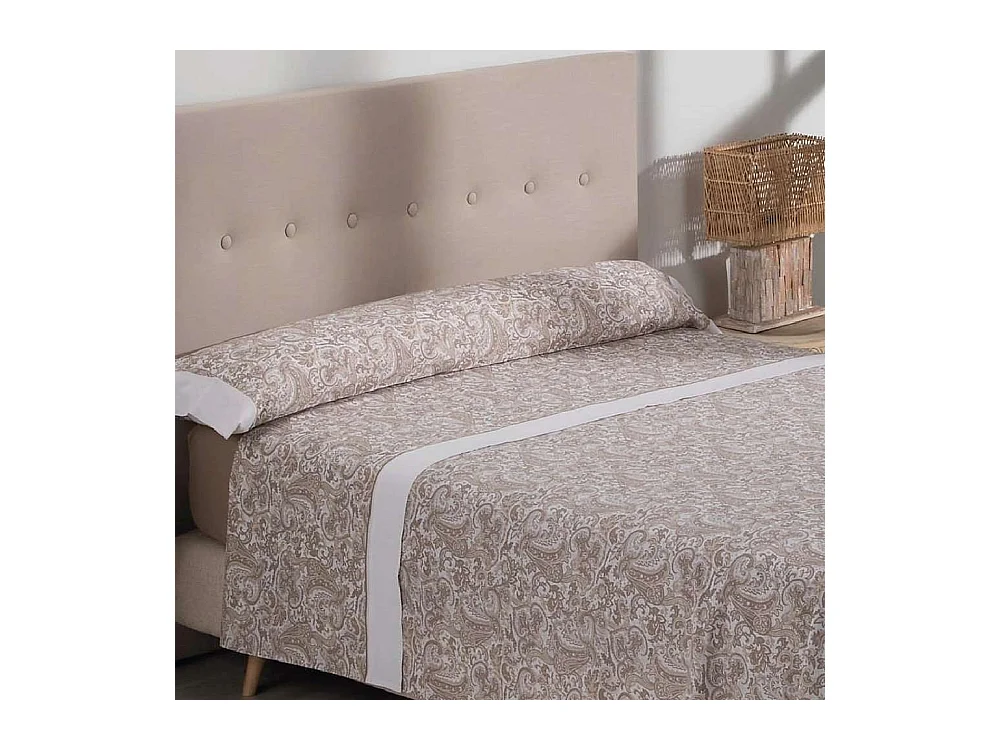 Juego de Sábanas  Atenea Beig / Blanco - Nalui