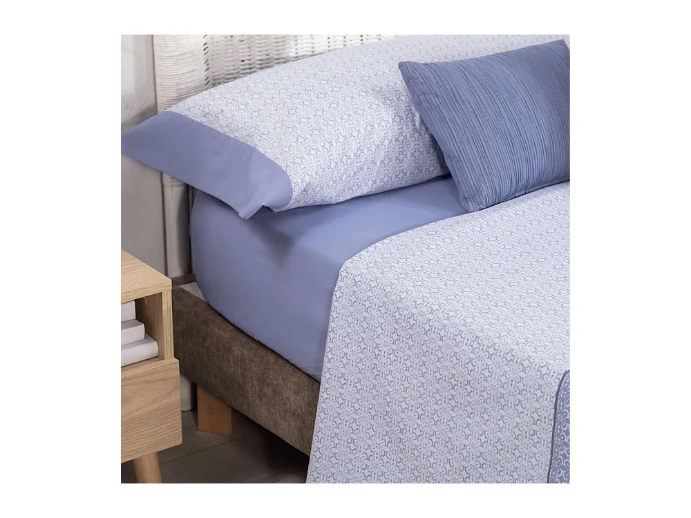 Juego de Sábanas  Flores Azul - Nalui