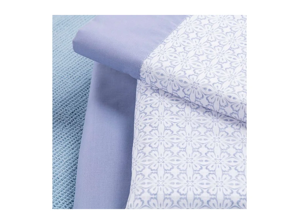 Juego de Sábanas  Flores Azul - Nalui