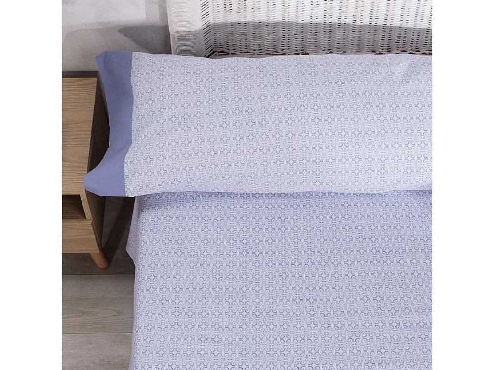 Juego de Sábanas  Flores Azul - Nalui