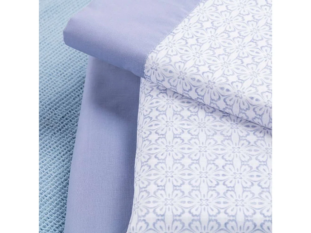 Juego de Sábanas  Flores Azul - Nalui