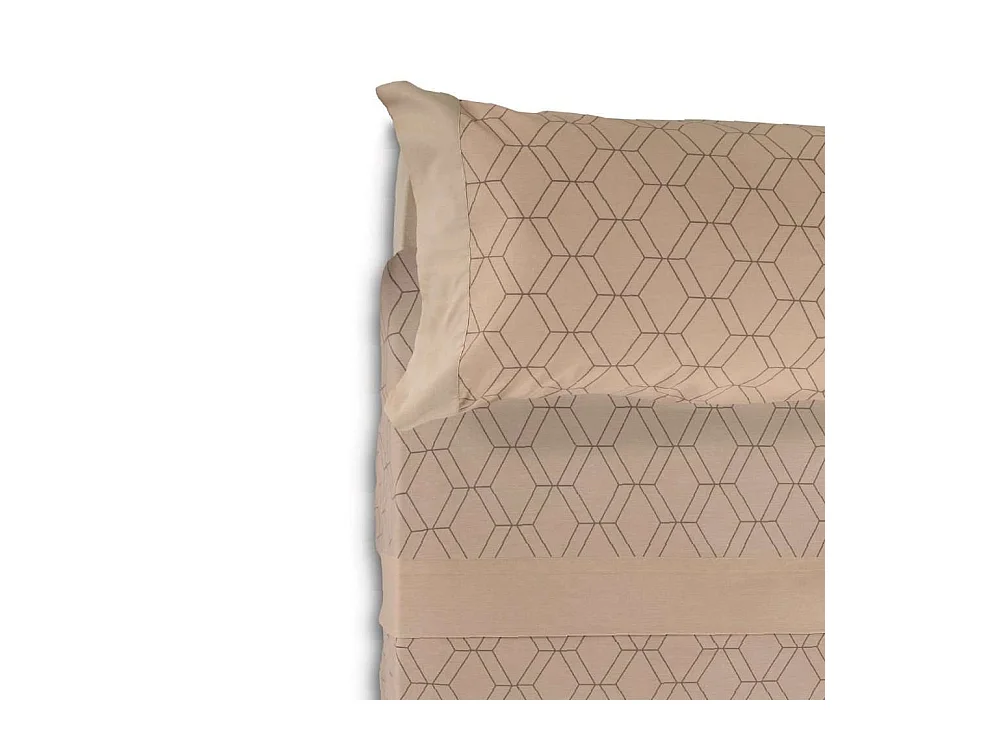 Juego de Sábanas  Gea Beig / Blanco - Nalui