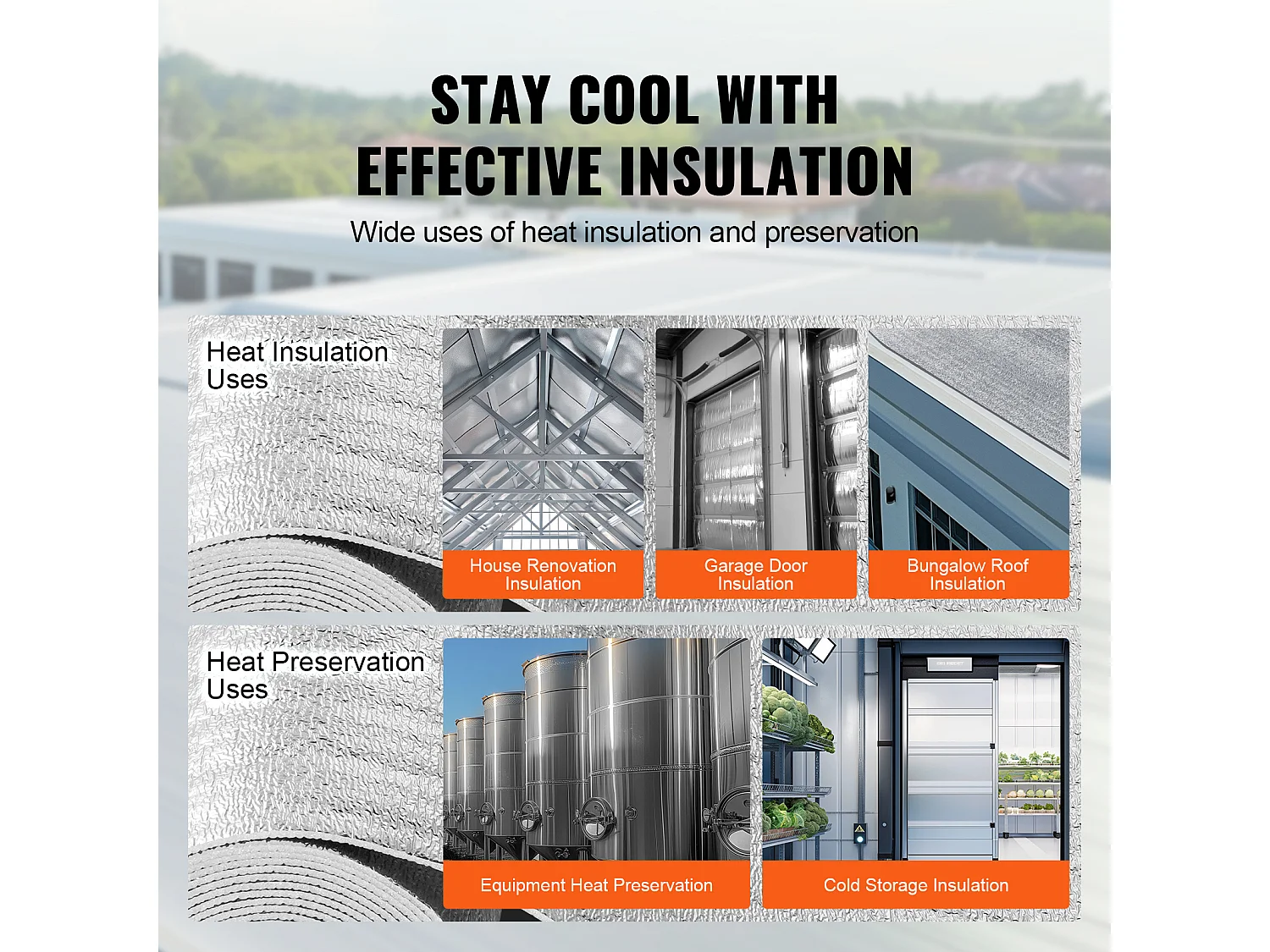 Doppelt Reflektierende Isolierrolle SucceBuy mit Schaumkern und Strahlungsbarriere 122 CM x 305 CM