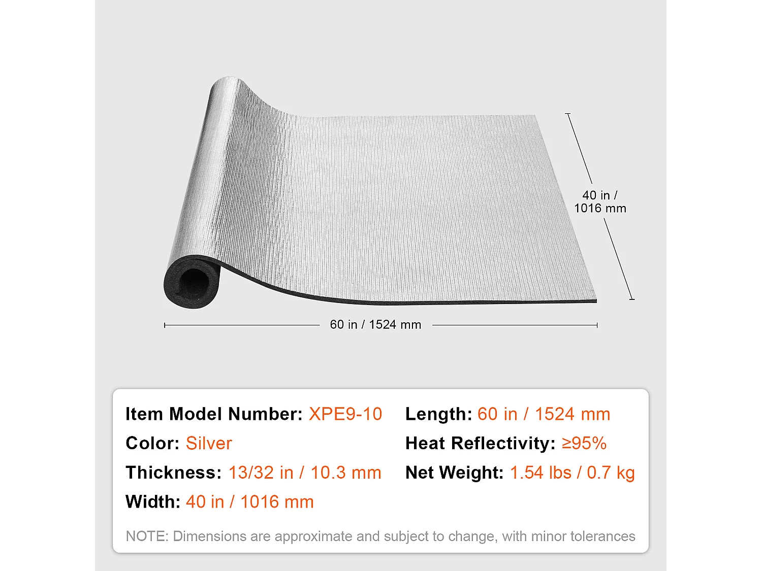 Rolo de Isolamento SucceBuy de Alumínio com Núcleo de Espuma XPE e Barreira Radiante 102 CM x 152 CM