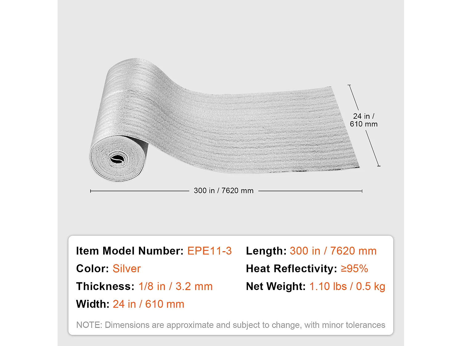 Rouleau Isolant Réfléchissant Double SucceBuy avec Noyau en Mousse et Barrière Radiante 61CM x 762CM