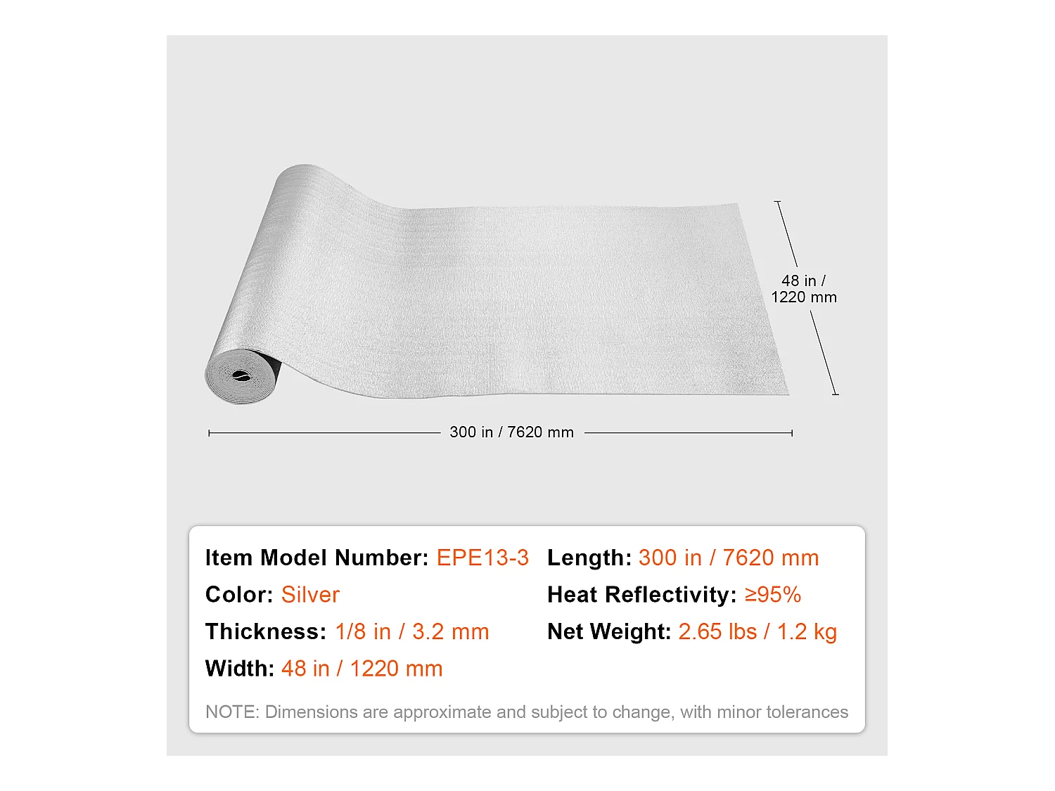 Rouleau Isolant Réfléchissant Double SucceBuy avec Noyau en Mousse et Barrière Radiante 122 CM x 762CM