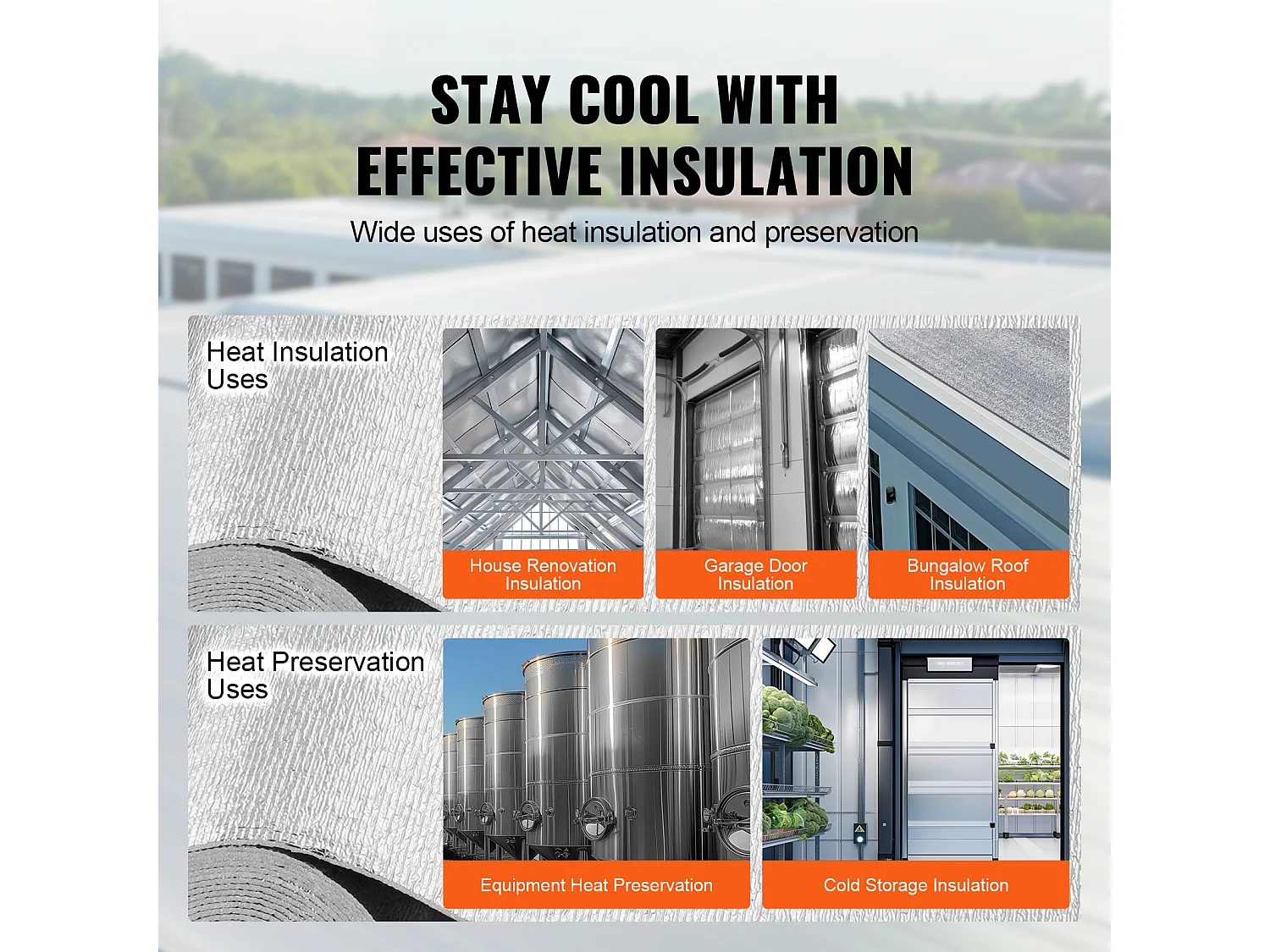 Doppelt Reflektierende Isolierrolle SucceBuy mit Schaumkern und Strahlungsbarriere 122 CM x 762CM