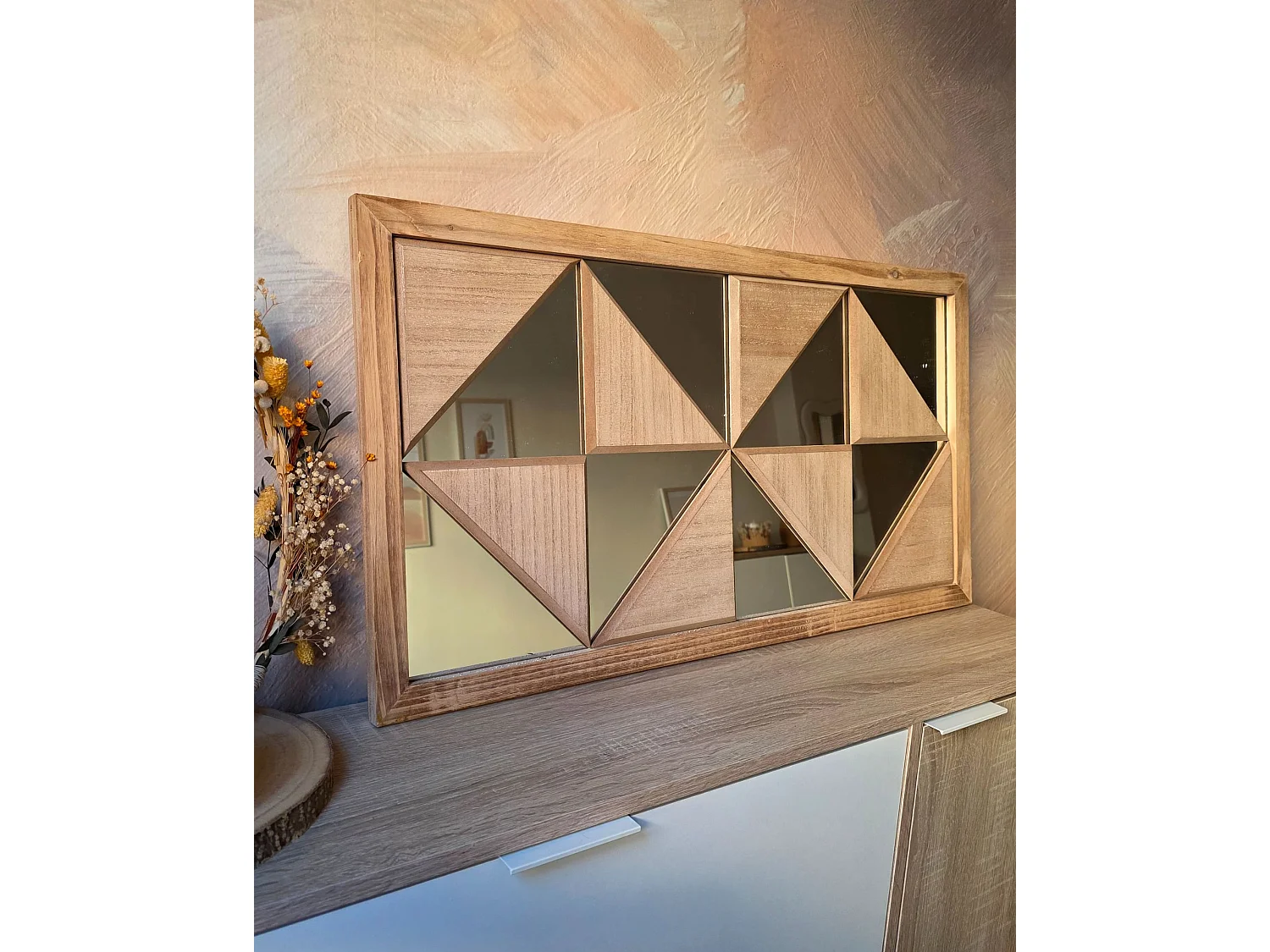 Wall Decor HIESVILLE Fir Wood 75 cm Light Brown