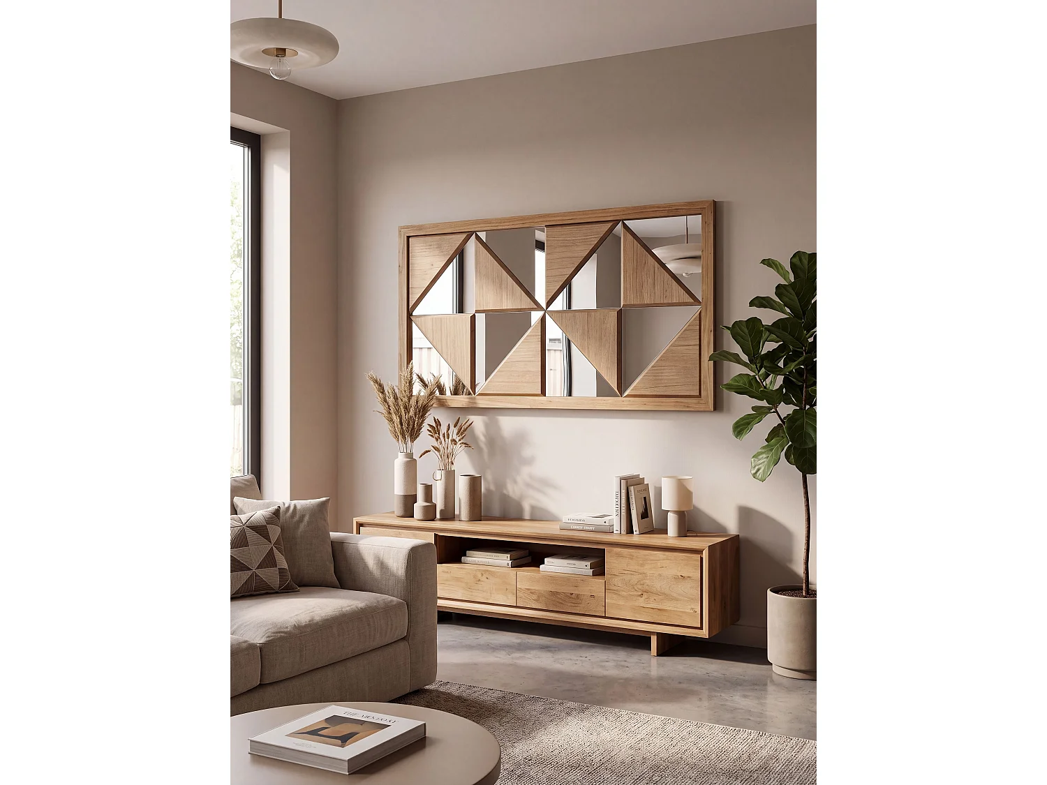 Wall Decor HIESVILLE Fir Wood 75 cm Light Brown