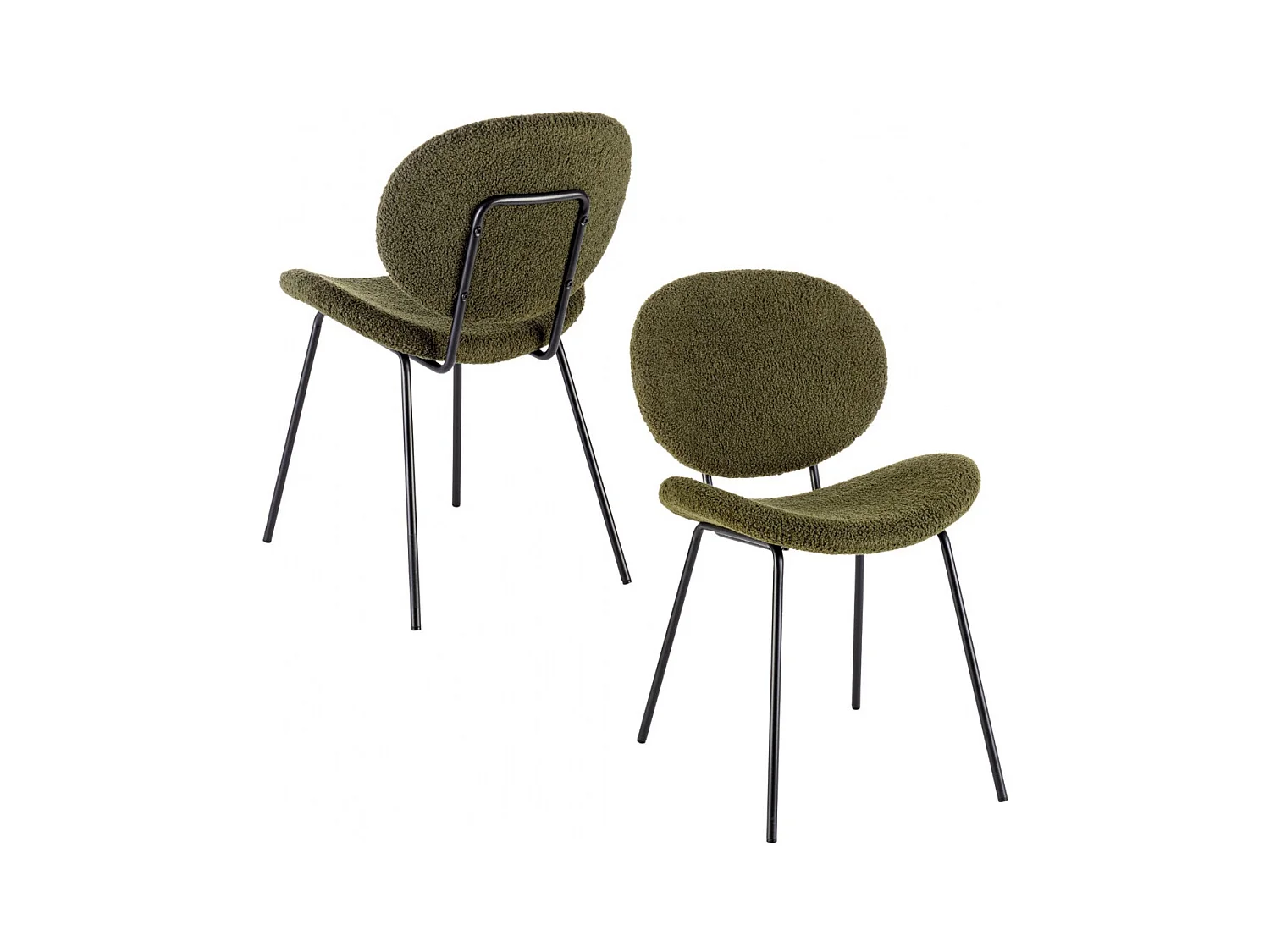 Chaises de salle à manger design en tissu bouclette (lot de 2) - KIM