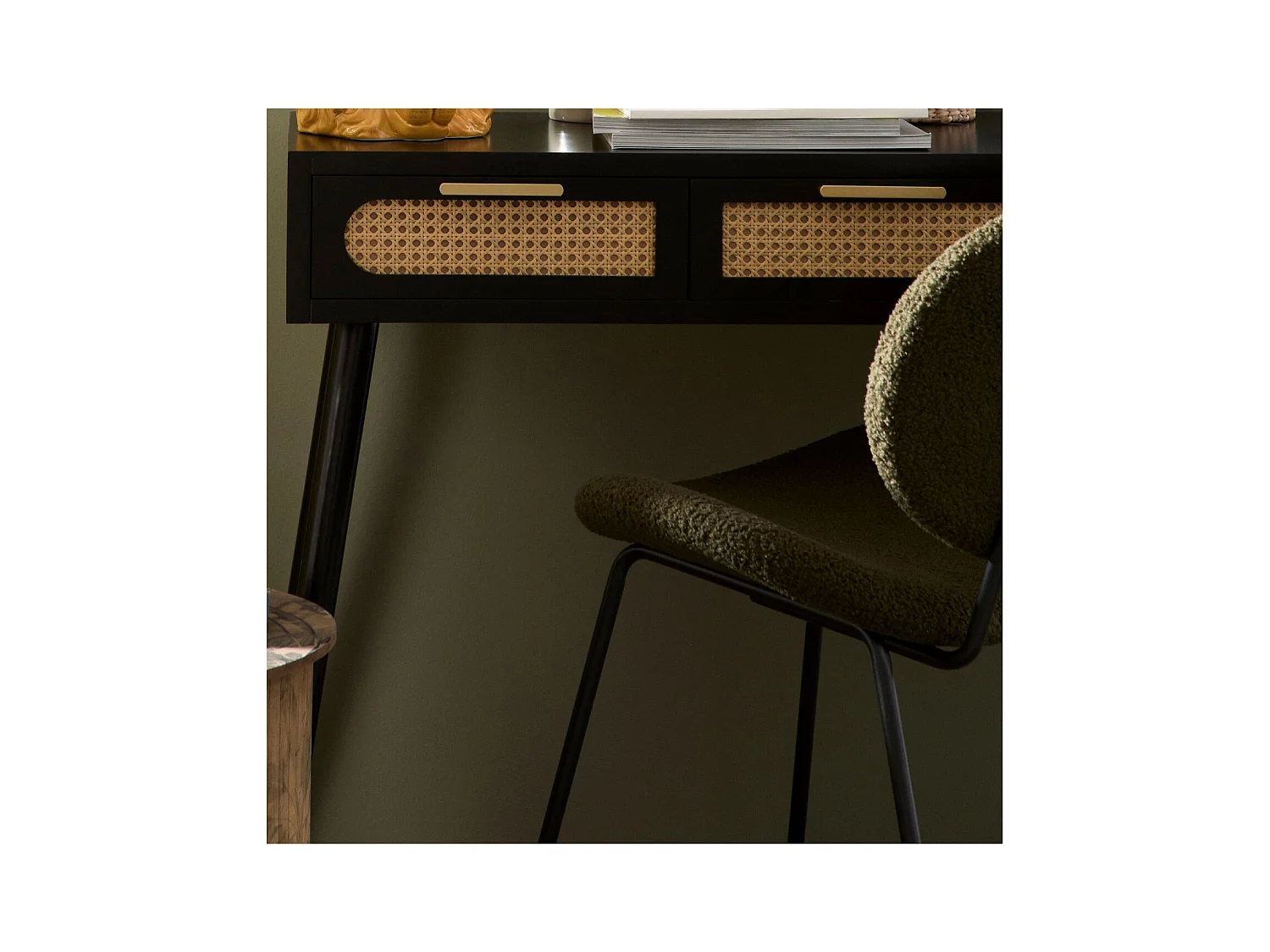 Chaises de salle à manger design en tissu bouclette (lot de 2) - KIM